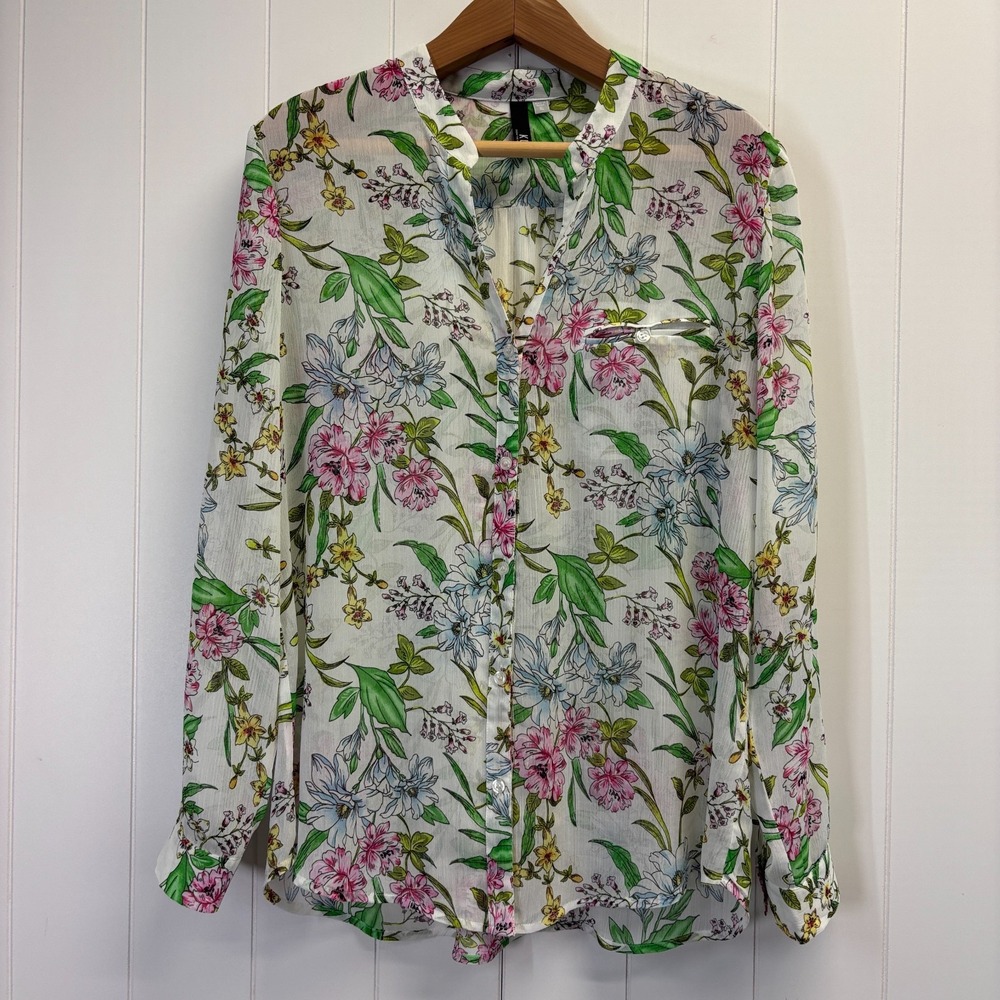 KUT from the Kloth Boho Button Up Top Women Size XL Cottage Garden Party Prairie